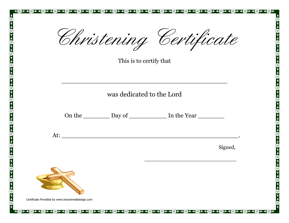 Christening Certificate Template - White Download Printable PDF ...