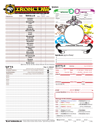 Document preview: Ironclaw Character Sheet