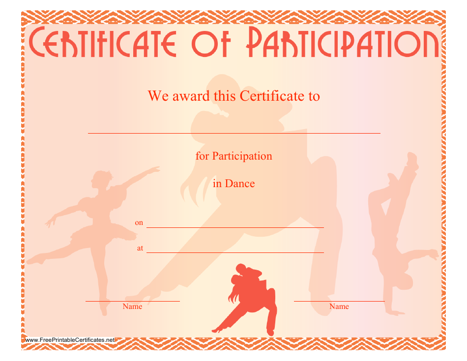 Free Printable Dance Certificate Templates - Printable Word Searches