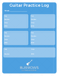 Document preview: Weekly Guitar Practice Log Template - Burrows Guitar Academy