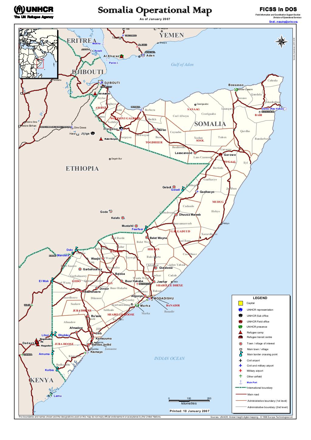 Document - Somalia Operational Map - January 2007