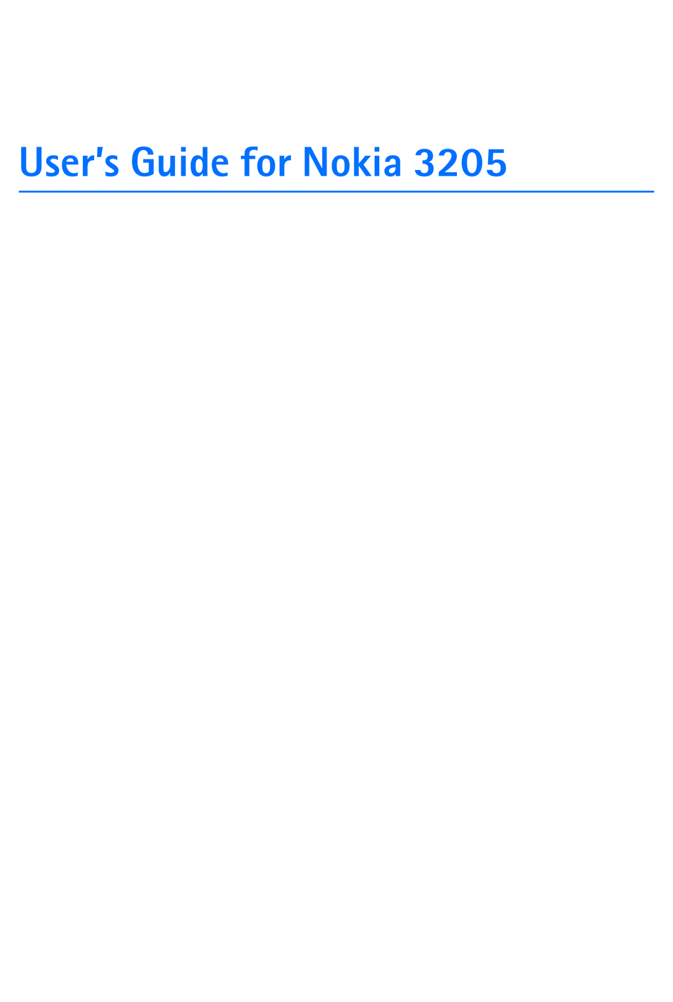 NOKIA 3205 USER MANUAL Pdf Download | ManualsLib