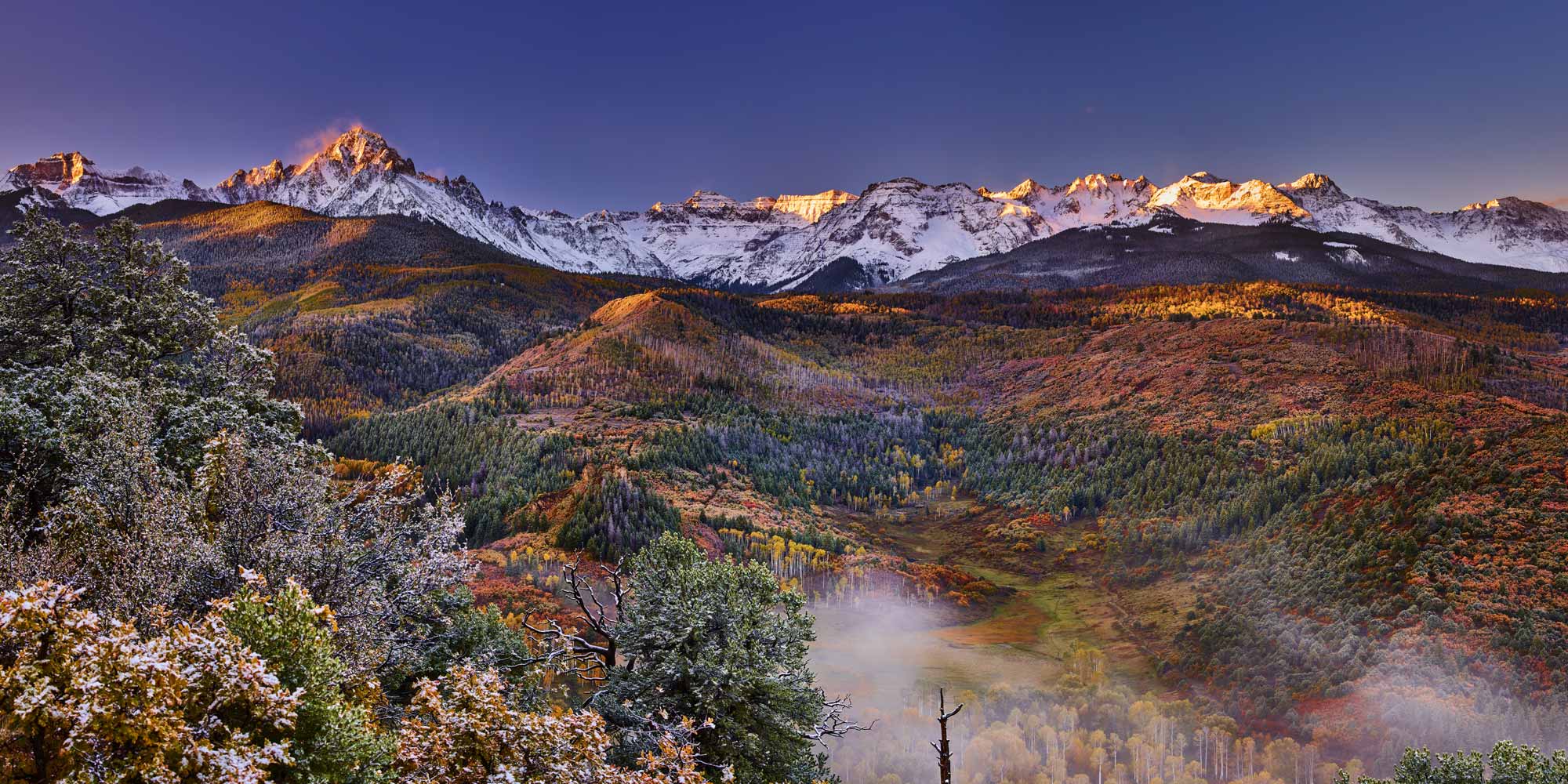 morning mist mount sneffels san juan mountains ridgway colorado high-definition HD professional landscape photography