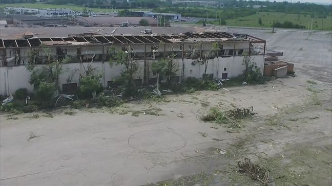 Hara Arena ripped apart after strong tornadoes touch down in Dayton area (WKEF/WRGT)