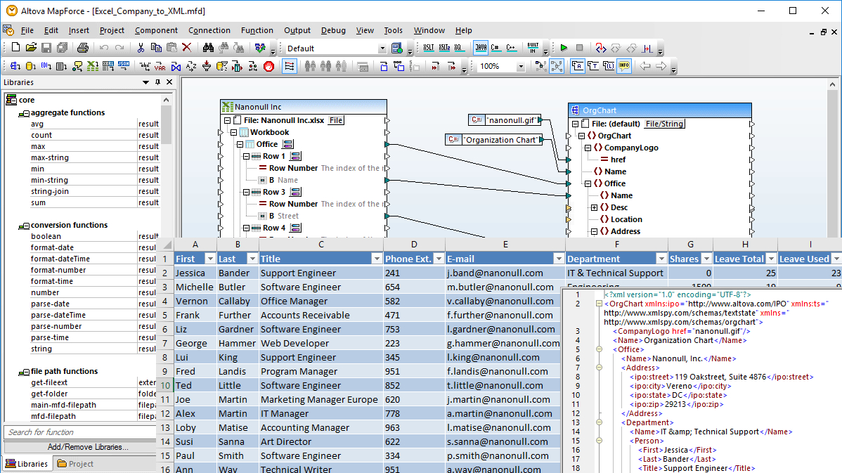 Convert Xml To Excel Spreadsheet Within Excel Mapping  Altova