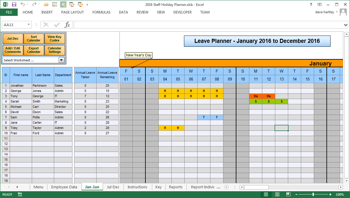 Employee Vacation Calendar Template 2024 Excel - Cordi Jacinthe