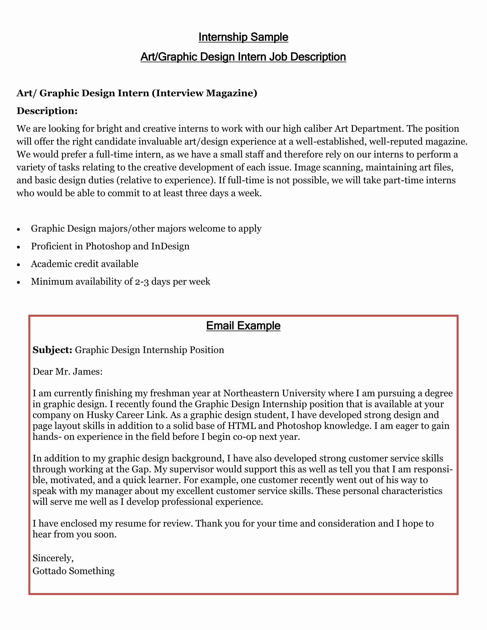 Internship Application Email Sample : How to Write an Email Asking for ...