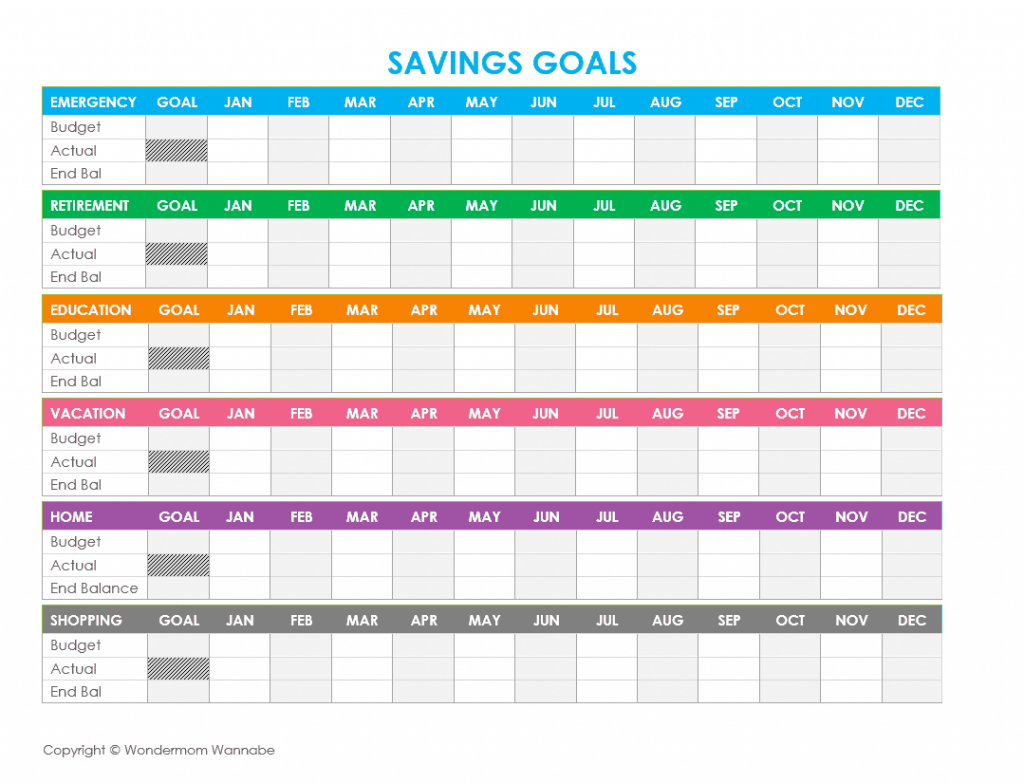 Saving Money Goal Sheet