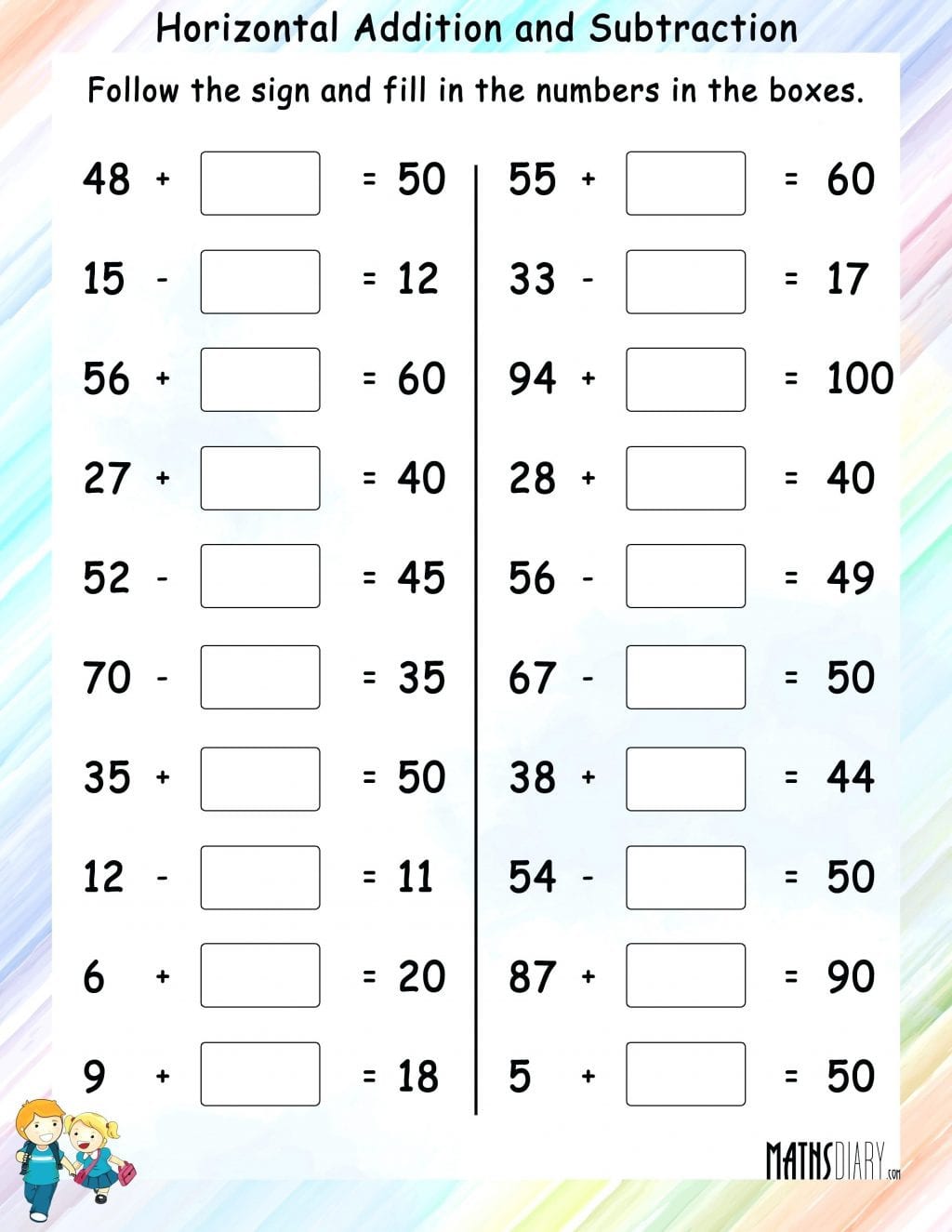 Adding Subtracting Integers Worksheet