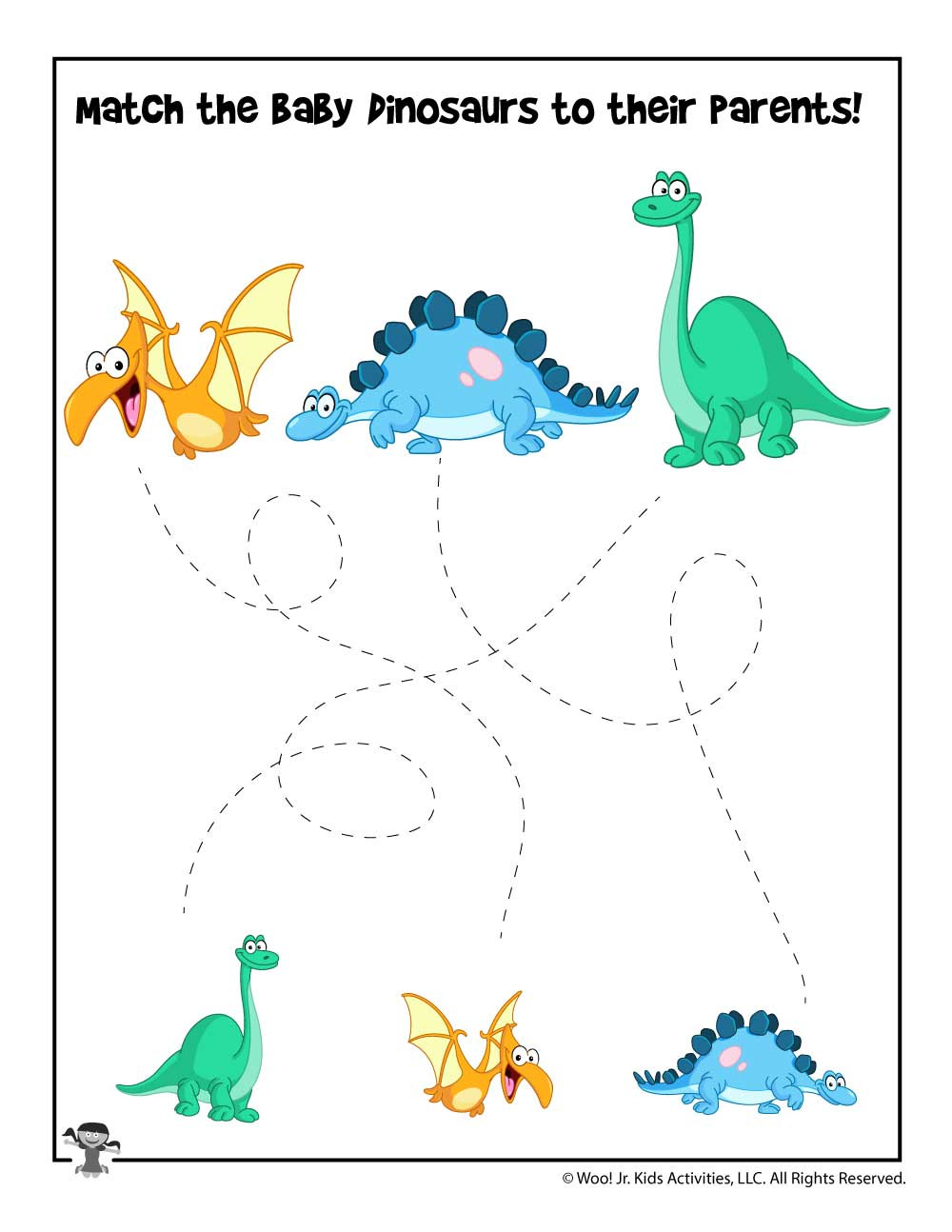 Preschool Dinosaur Matching Worksheet