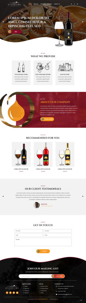 Mt Hamilton Mead Co needs web page design | Wix Design by pb