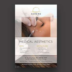 Sandwich Board and Poster design promoting a medical aesthetic clinic