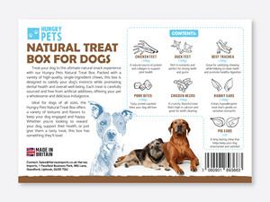 Natural Dog Treat Box Label