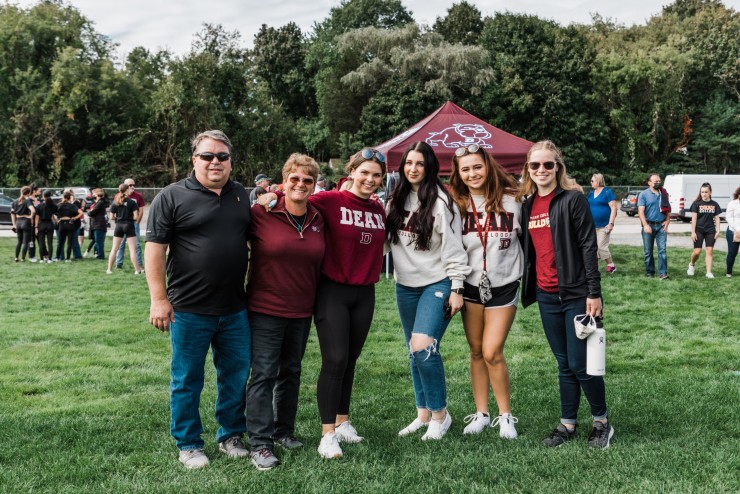 A family at a dean college football game