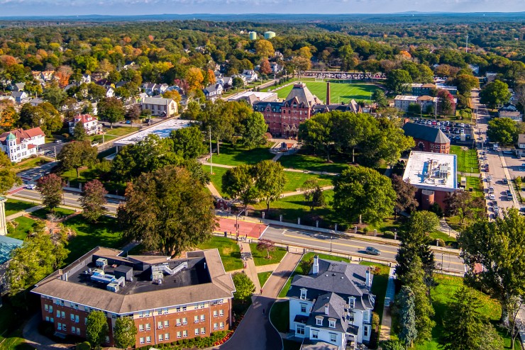 Aerial image of Dean College campus