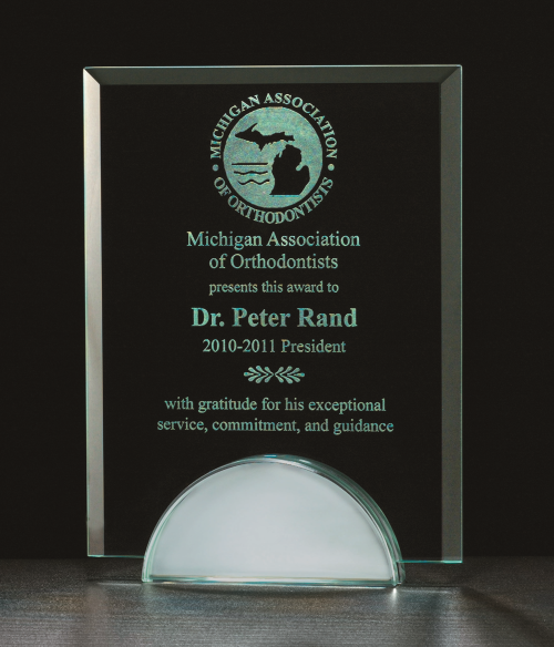 Apex Series Glass Award with Mirror Base