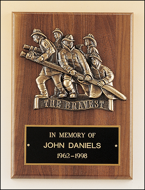 Fireman Plaque with Antique Bronze Finish Casting