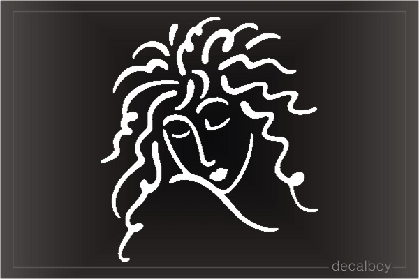 Beauty Salon Curly Hair Car Window Decal