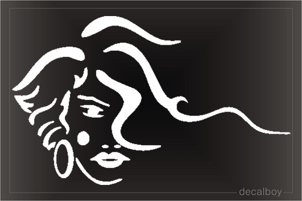 Beauty Salon Girl Face Car Window Decal