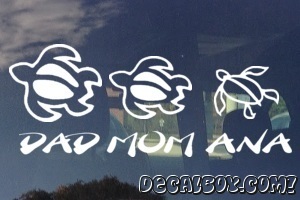 Family Turtles Window Custom Decal