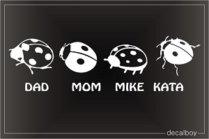 Ladybug Family Window Custom Decal