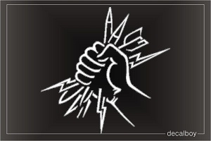 Fist Holding Lightning Bolt Car Decal