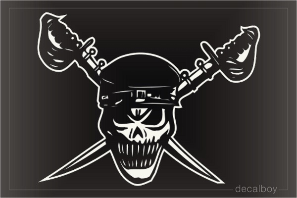 Skull Sword Car Window Decal