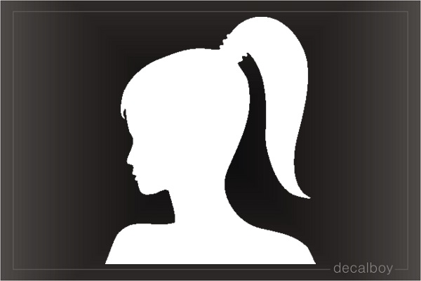 Girl Ponytail Trendy Hair Fashion Car Window Decal