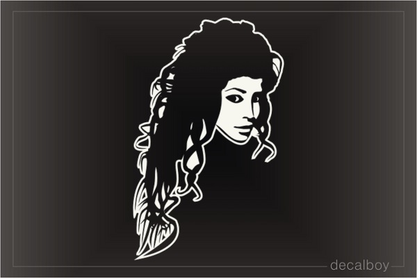 Long Hair Fashion Car Window Decal