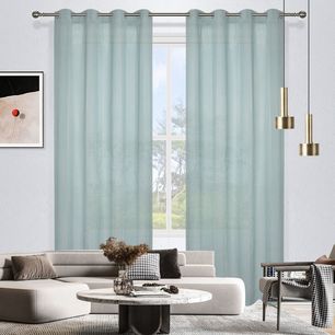 Laura Sheer Stripe Eyelet Curtain 140x220cm