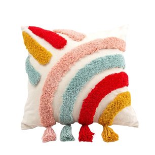 Tuft Tassels Rainbow Cushion