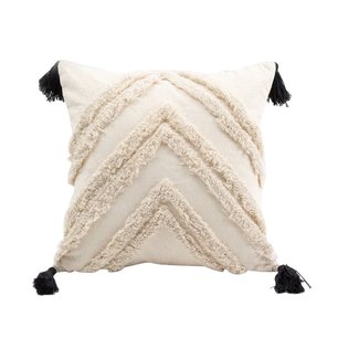 Tufted Zigzag White Cushion