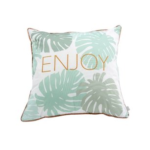 Exotic Leaves White Cushion