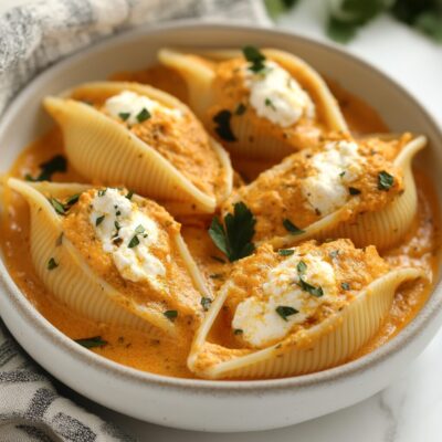 Savory Pumpkin and Goat Cheese Stuffed Shells | Fall Dinner Ideas