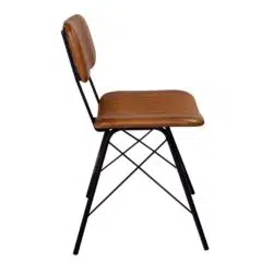 Duchy Side Chair Bruciato Leather DeFrae Contract Furniture