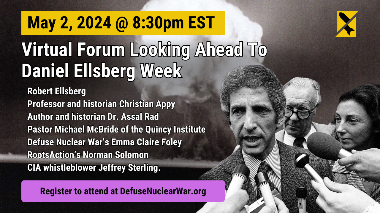 May 2, 2024 | Virtual Forum on Gaza, Nuclear Weapons, and War.