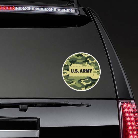 US Army On Camouflage Circle Sticker