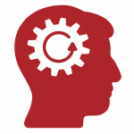 Enterprise Architecture icon profile of head with gear