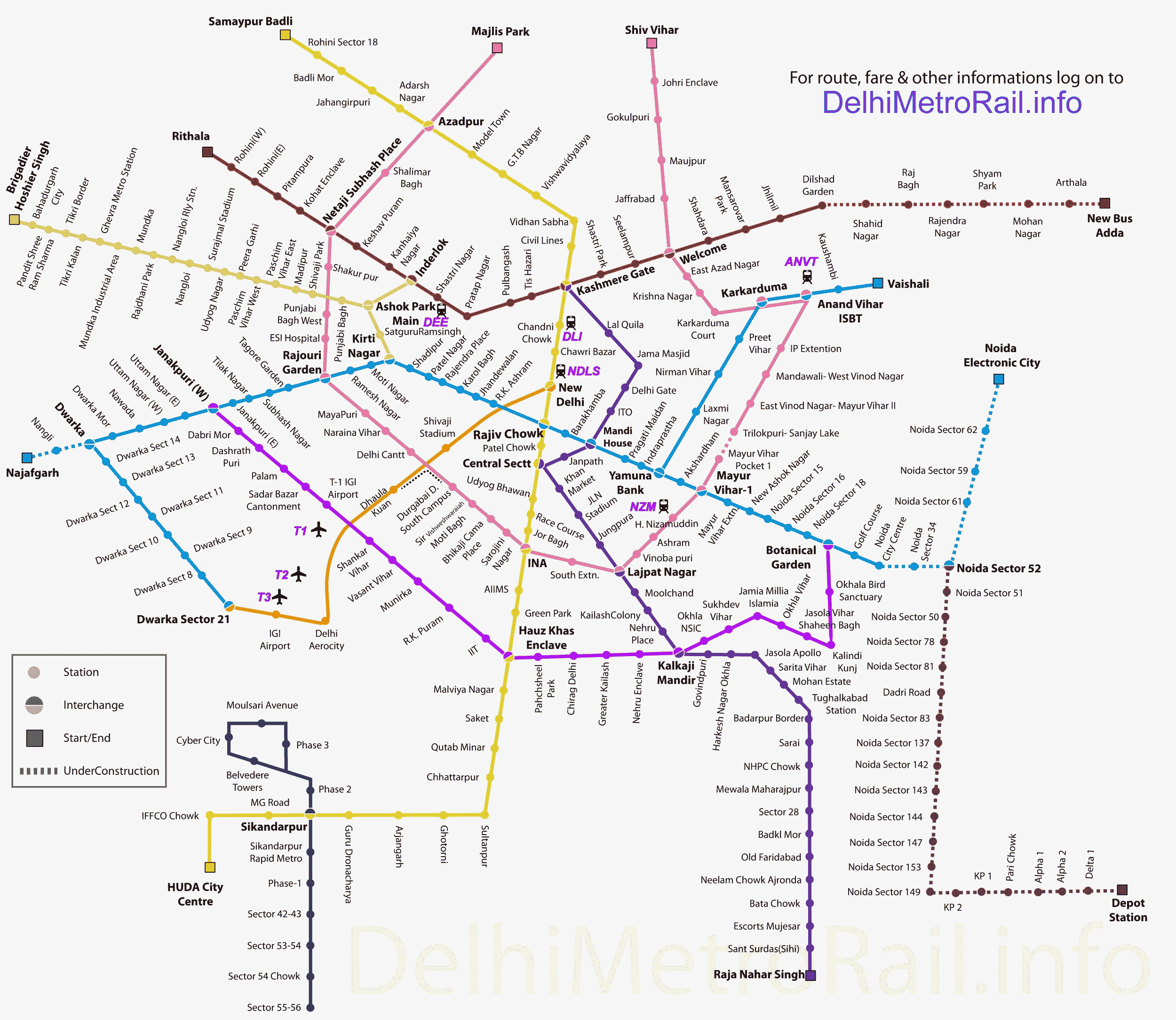 Delhi Metro Map, Master Plan 2021