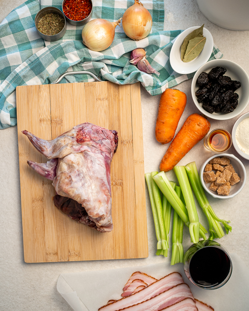 ingredients for rabbit stew