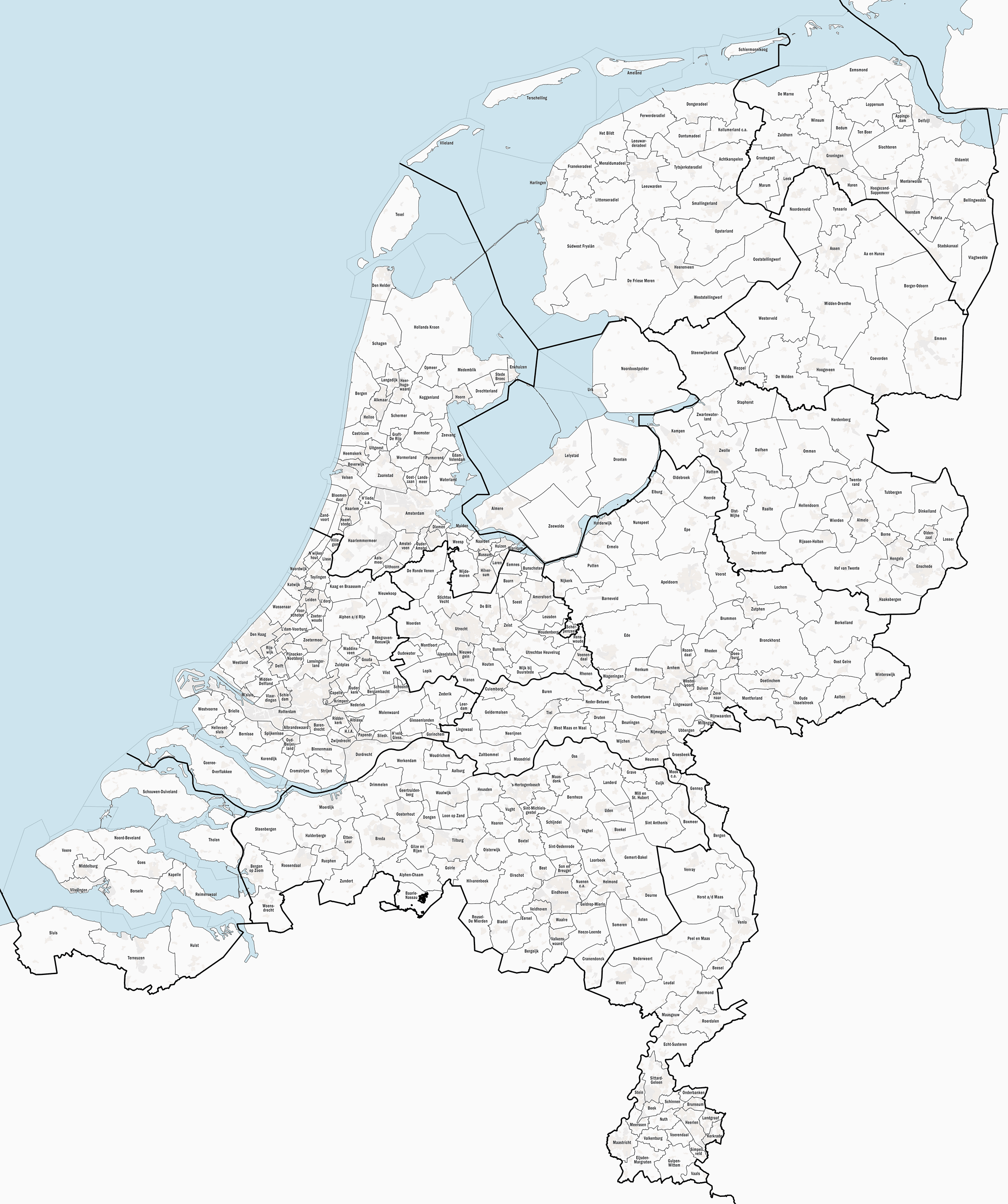 Kaart Met Gemeenten In Nederland - kaart