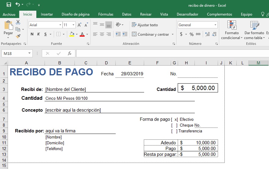 Plantilla De Recibos En Excel En 2020 Recibo Formato De Recibo Images ... image.