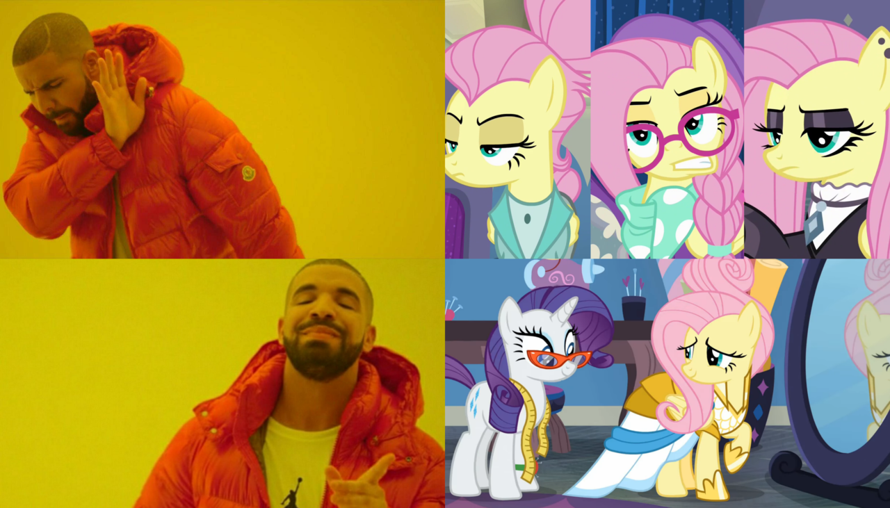 1708094 Drake Fake It Til You Make It Fluttergoth Fluttershy