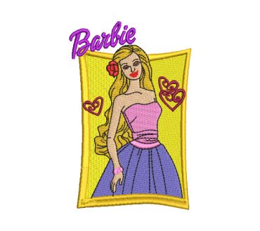 Barbie con Espejo y Letra Diseños de Bordado