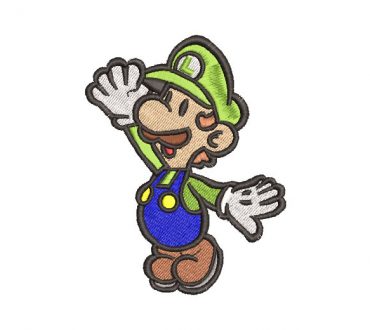 Luigi Super Mario Bros Diseño de Bordado