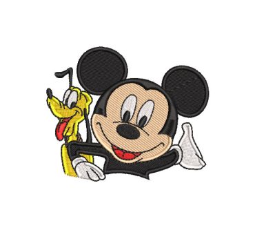 Pluto y Mickey Mouse Diseños de Bordado