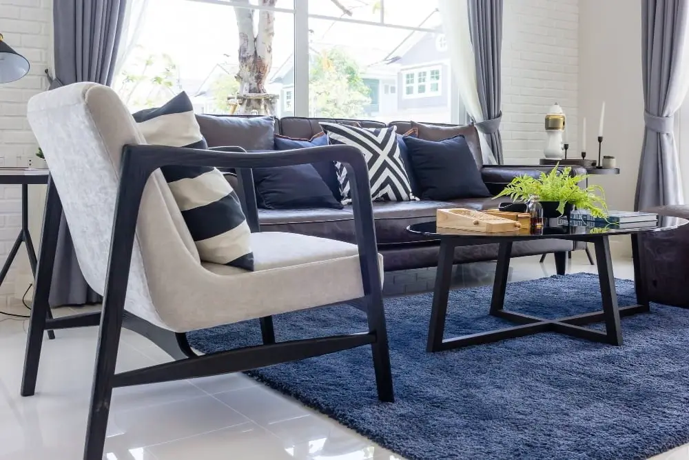 Navy blue rug