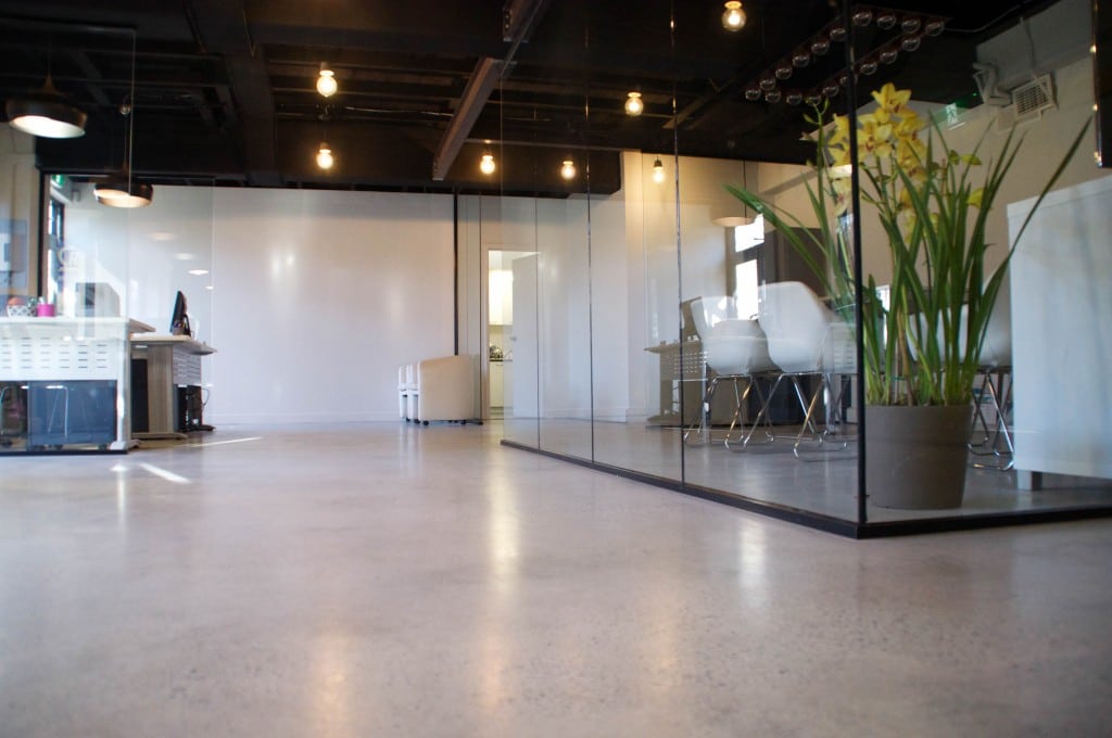 polished concrete office floors