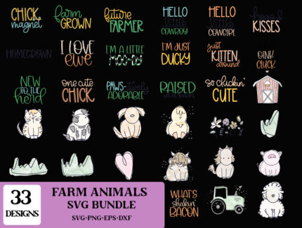 Farm Animals SVG Bundles, Farm Quote Svg