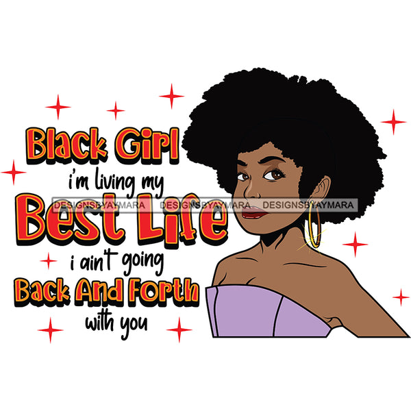 Black Girl Living My Best Life Big Afro SVG JPG PNG Vector Clipart Cri ...